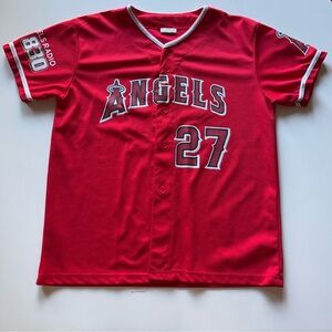 Mike Trout Youth Red Jersey Y-XL Angel Radio AM 830